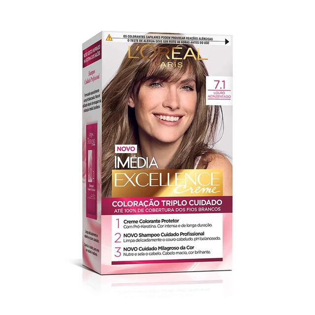 Tintura L'Oréal Paris Imédia Excellence Creme nº 7.1 louro acinzentado
