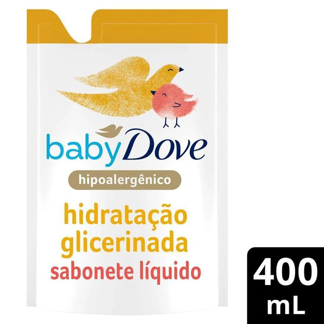 Refil Sabonete Líquido Dove Baby da Cabeça aos Pés Hidratação Glicerinada, 400mL