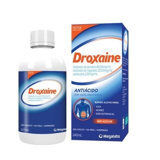 Droxaine 60mg/mL + 20mg/mL + 2mg/mL, caixa com 1 frasco com 240mL de suspensão de uso oral