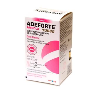 Suplemento Vitamínico Adeforte Turbo + Biotina, 2 ampolas com 3mL cada