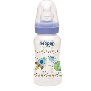 Mamadeira Neopan Panforme 0 a 6 meses, azul com capacidade de 160mL