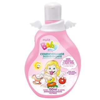 Condicionador Desembaraçante Muriel Baby pote rosa com 150mL