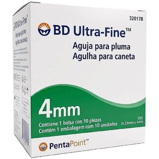 AGULHA P/ CANETA INSUL 4MM 10 UNIDADES