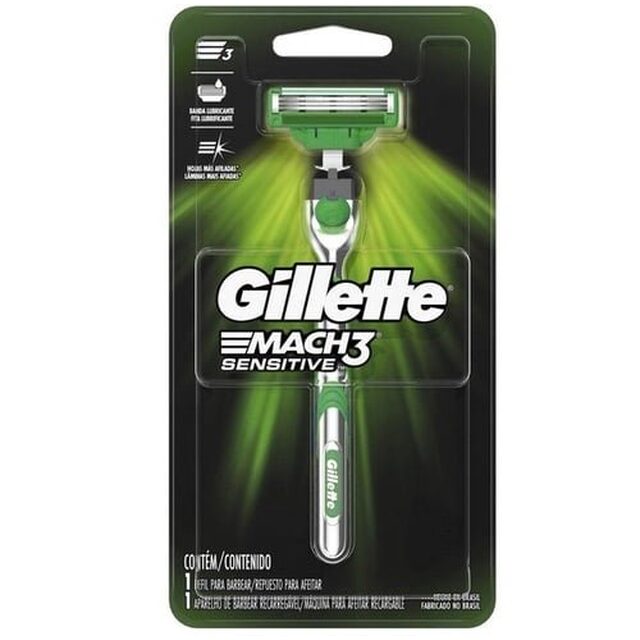 Aparelho para Barbear Gillette Mach3 Sensitive, 1 unidade