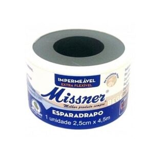 Esparadrapo Impermeável Missner bege, 1 unidade com 2,5cm x 4,5m