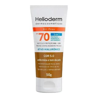Protetor Solar Helioderm Facial Fps 70 Cor 5.0 50G